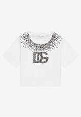 Dolce & Gabbana Kids Girls Rhinestone-Embellished T-shirt L5JTMD G7K2V W0800