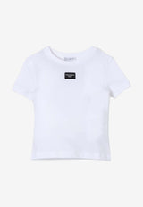Dolce & Gabbana Kids Girls Logo Label T-shirt L5JTMO G7M4W W0800 White