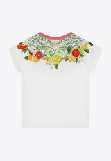 Dolce & Gabbana Kids Girls Lemon and Orange Print T-shirt L5JTMW G7M6D HV5AN Multicolor