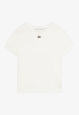 Dolce & Gabbana Kids Girls DG Rhinestones T-shirt White L5JTNJ G7P2C W0111