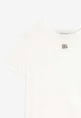 Dolce & Gabbana Kids Girls DG Rhinestones T-shirt White L5JTNJ G7P2C W0111