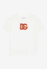 Dolce & Gabbana Kids Girls Sequined DG Logo T-shirt White L5JTNJ G7P4E W0111