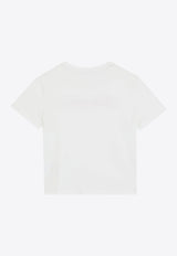 Dolce & Gabbana Kids Girls Sequined Logo T-shirt White L5JTNK G7O0Y W0111