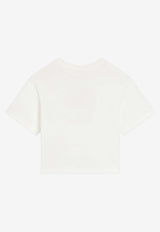Dolce & Gabbana Kids Girls Floral DG Logo Print T-shirt White L5JTNL G7PVF W0111