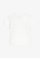 Dolce & Gabbana Kids Girls Leopard Print DG Patch T-shirt White L5JTOX G7P0J W0800
