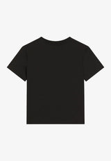 Dolce & Gabbana Kids Girls DG Rhinestones T-shirt Black L5JTOX G7PMB N0000
