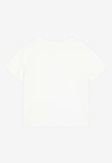 Dolce & Gabbana Kids Girls Rhinestone DG Logo T-shirt White L5JTOX G7O0X S9001