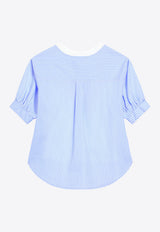 Dolce & Gabbana Kids Girls Floral DG Logo Patch T-shirt Multicolor L5JTPC G7O3X S9000