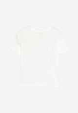 Dolce & Gabbana Kids Girls Embellished DG Logo T-shirt White L5JTQU G7P0K W0111
