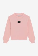 Dolce & Gabbana Kids Girls Logo Plate Sweatshirt L5JWAR G7M4V F0662 Pink