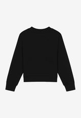 Dolce & Gabbana Kids Girls Logo Plate Sweatshirt L5JWAR G7M4V N0000 Black