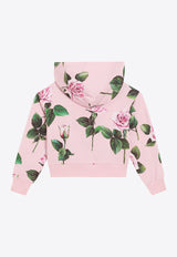 Dolce & Gabbana Kids Girls Rose Print Zip-Up Hoodie Pink L5JWBN HS7P0 HF5IZ