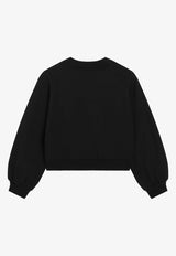 Dolce & Gabbana Kids Girls DG Rhinestones Sweatshirt Black L5JWCU G7PUA N0000