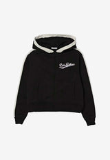 Dolce & Gabbana Kids Girls Signature Logo Zip-Up Hoodie Black L5JWCV G7PWH N0000