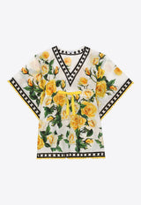 Dolce & Gabbana Kids Girls Rose Print Kaftan LB7A14 G7K3T HA3VO Multicolor