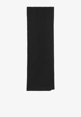 Dolce & Gabbana Kids Boys Ribbed Wool Scarf Black LBKAB4 JDVGK N0000