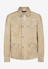 Tom Ford Suede Motor Jacket LBS067-LMS023S25 IG610 Beige