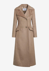Max Mara Lepanto Long Double-Breasted Coat Camel LEPANTOWO/R_MAXM-001