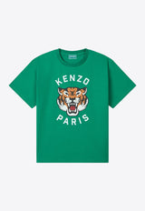 Kenzo Kids Boys Lucky Tiger Print T-shirt K61137/674_DARK GREEN