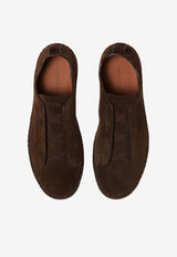 ZEGNA Triple Stitch Suede Espadrille Sneakers Dark Brown LHCSR-S8268Z-TDD_TS