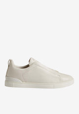 ZEGNA Triple Stitch Deer Leather Sneakers White LHCVO-S4667Z-PAN_TS