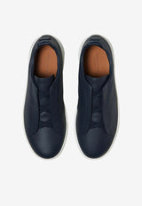 ZEGNA Triple Stitch Secondskin Low-Top Sneakers Blue LHOTA-S5207Z-ARE_TS