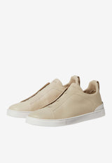 ZEGNA Triple Stitch Secondskin Low-Top Sneakers Light Beige LHOTA-S5207Z-BUR_TS