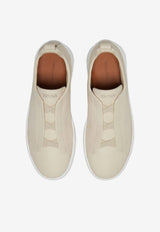 ZEGNA Triple Stitch Secondskin Low-Top Sneakers Light Beige LHOTA-S5207Z-BUR_TS