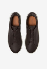 ZEGNA Triple Stitch Secondskin Low-Top Sneakers Dark Brown LHOTA-S5207Z-CFF_TS