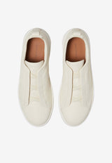ZEGNA Triple Stitch Secondskin Low-Top Sneakers White LHOTA-S5207Z-PAN_TS