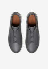 ZEGNA Triple Stitch Secondskin Low-Top Sneakers Gray LHOTA-S5207Z-RVN_TS