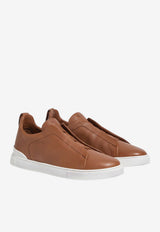 ZEGNA Triple Stitch Secondskin Low-Top Sneakers Brown LHOTA-S5207Z-VIZ_TS