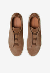 ZEGNA Triple Stitch Suede Sneakers Beige LHSOY-S4667Z-COC_TS