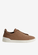 ZEGNA Triple Stitch Suede Sneakers Beige LHSOY-S4667Z-COC_TS
