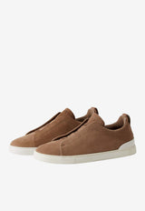 ZEGNA Triple Stitch Suede Sneakers Beige LHSOY-S4667Z-COC_TS