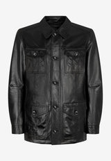 Tom Ford Leather Safari Jacket LJM011-LMN018S25 LB999 Black