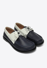 Loewe Campo Leather Lace-Up Boat Shoes Blue LLSCS08X12LE/Q_LOEW-5118