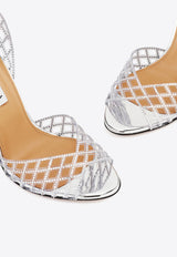 Aquazzura Lumiere 105 Crystal-Embellished Sandals LMEHIGS0-PSY-CCC Silver