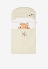 Dolce & Gabbana Kids Baby Girls Leopard and DG Print Sleeping Bag Beige LNJAI2 G7PNL S9000