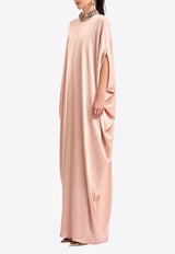 GEMY MAALOUF Beaded-Neck Draped Maxi Kaftan Dress Blush LOOK 10-GMCP26 7876KF_BLUSH