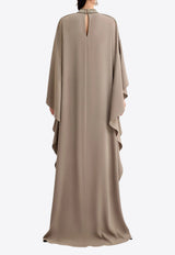 GEMY MAALOUF Beaded Draped Kaftan Dress Taupe LOOK 3- GMCP26 7887KF_TAUPE