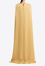 GEMY MAALOUF Cowl Calligraphy Maxi Kaftan Dress Gold LOOK 5-GMCP26 7871KF_GOLD