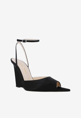 Andrea Wazen Loulou 105 Satin Wedge Sandals Black LOUWE105SCBBLA-PS26_BLACK
