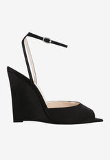 Andrea Wazen Loulou 105 Satin Wedge Sandals Black LOUWE105SCBBLA-PS26_BLACK