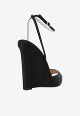 Andrea Wazen Loulou 105 Satin Wedge Sandals Black LOUWE105SCBBLA-PS26_BLACK