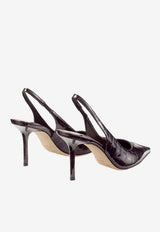 Jimmy Choo Love 85 Slingback Pumps in Croc-Embossed Leather Dark Brown LOVE SB 85 CBH SAMBUCO
