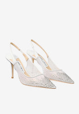 Jimmy Choo Love 85 Dégradé Crystal Mesh Slingback Pumps White LOVE SB 85 NYT WHITE/CRYSTAL