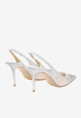 Jimmy Choo Love 85 Dégradé Crystal Mesh Slingback Pumps White LOVE SB 85 NYT WHITE/CRYSTAL