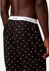 Calvin Klein All-Over Logo Poplin Pajama Pants Black LV00NM2830PCS_BLACK