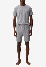 Calvin Klein Logo Print T-shirt and Shorts Pajama Set Gray LV00NM29003IL_GREY